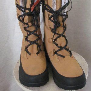 ALL IN MOTION Men's Winter Boots Beige Suede & Faux Fur Detail Sz11